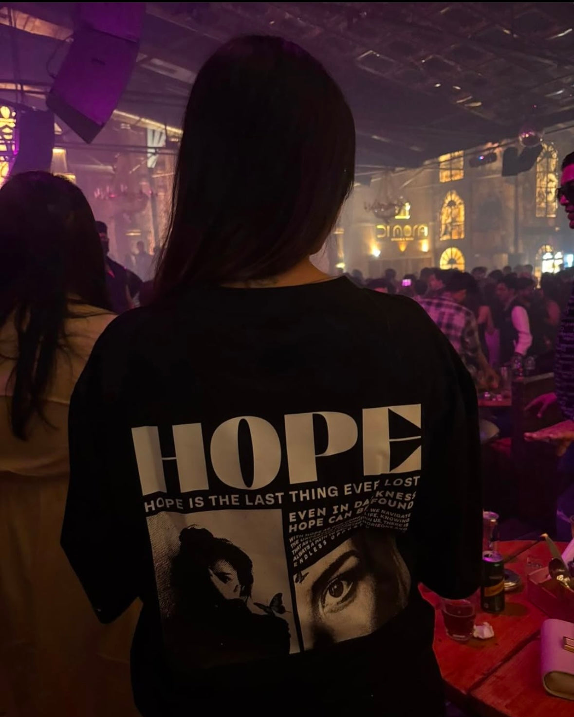 Hope Black Oversized Tee