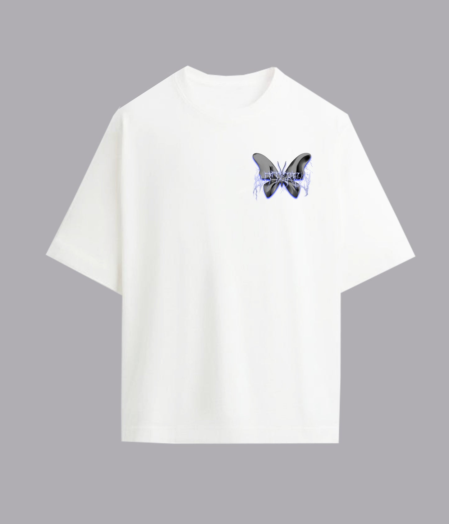 White Butterfly Oversized Tee