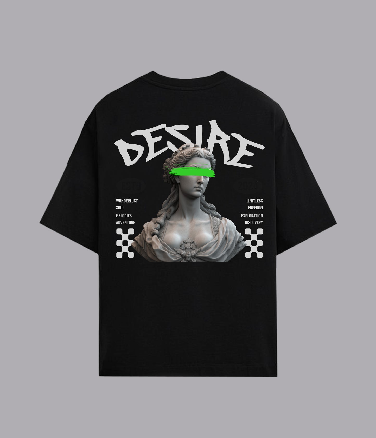 Desire Black Unisex Oversized Tee