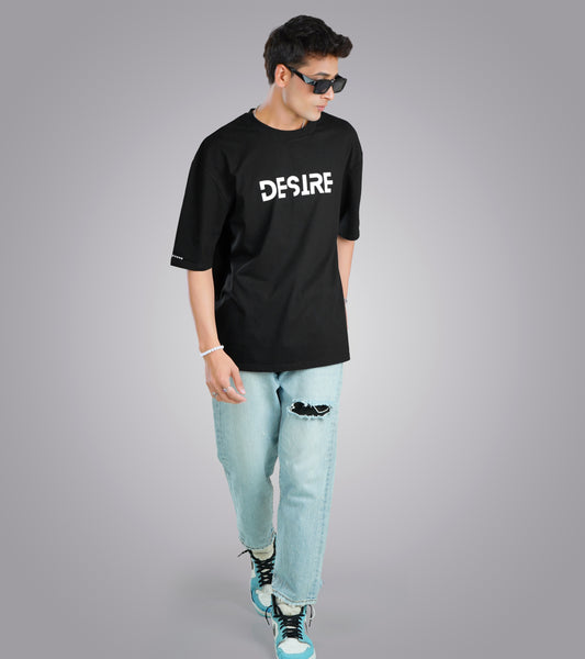 Desire Black Unisex Oversized Tee