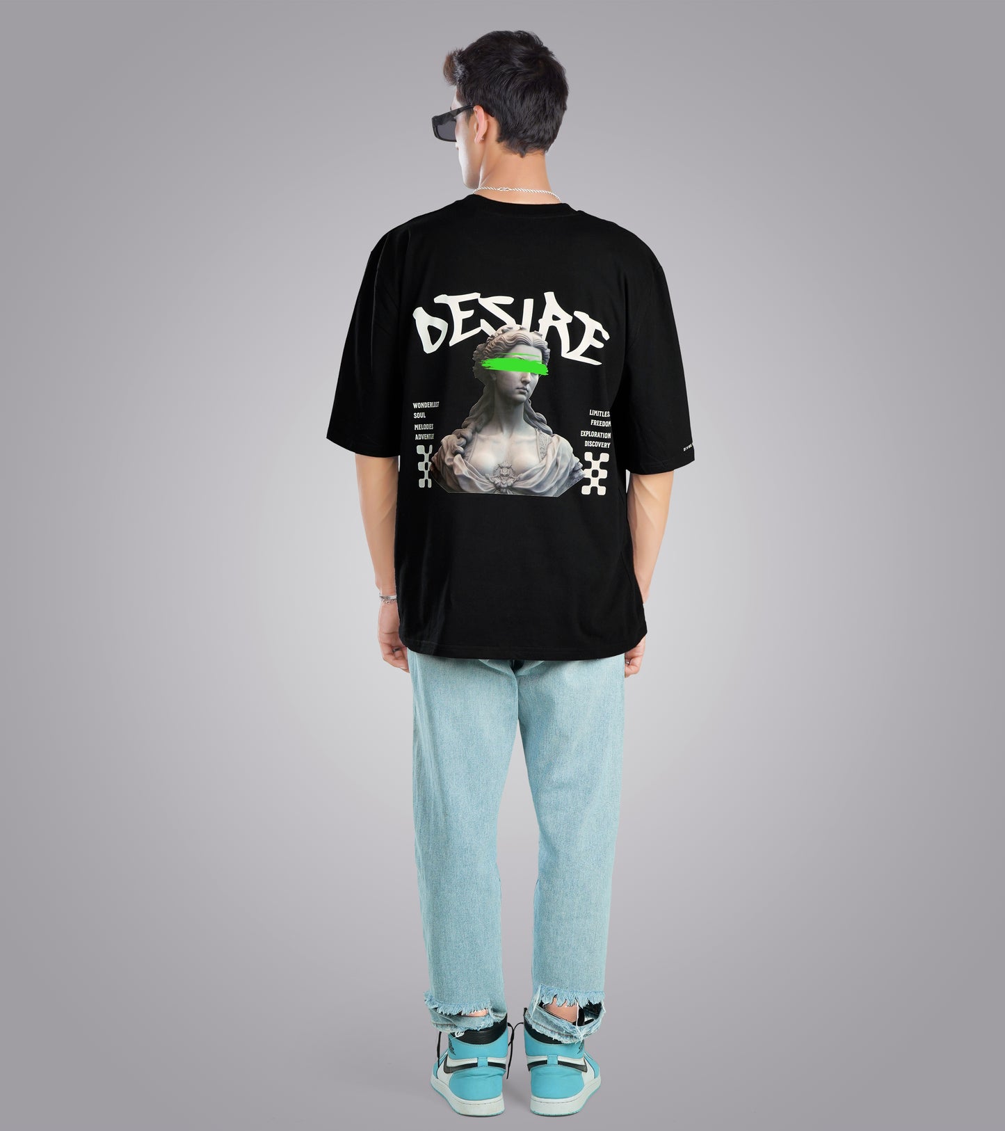 Desire Black Unisex Oversized Tee