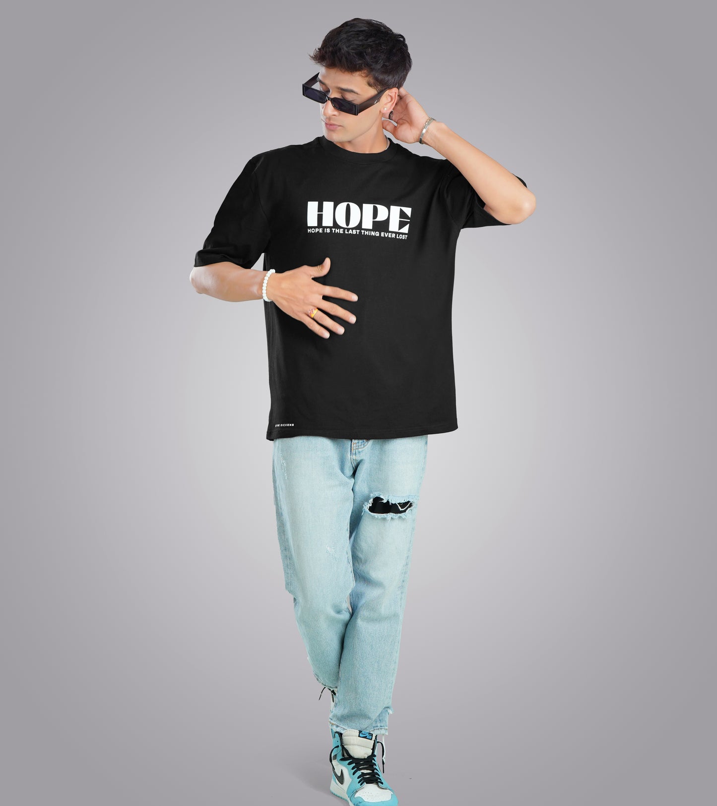 Hope Black Oversized Tee