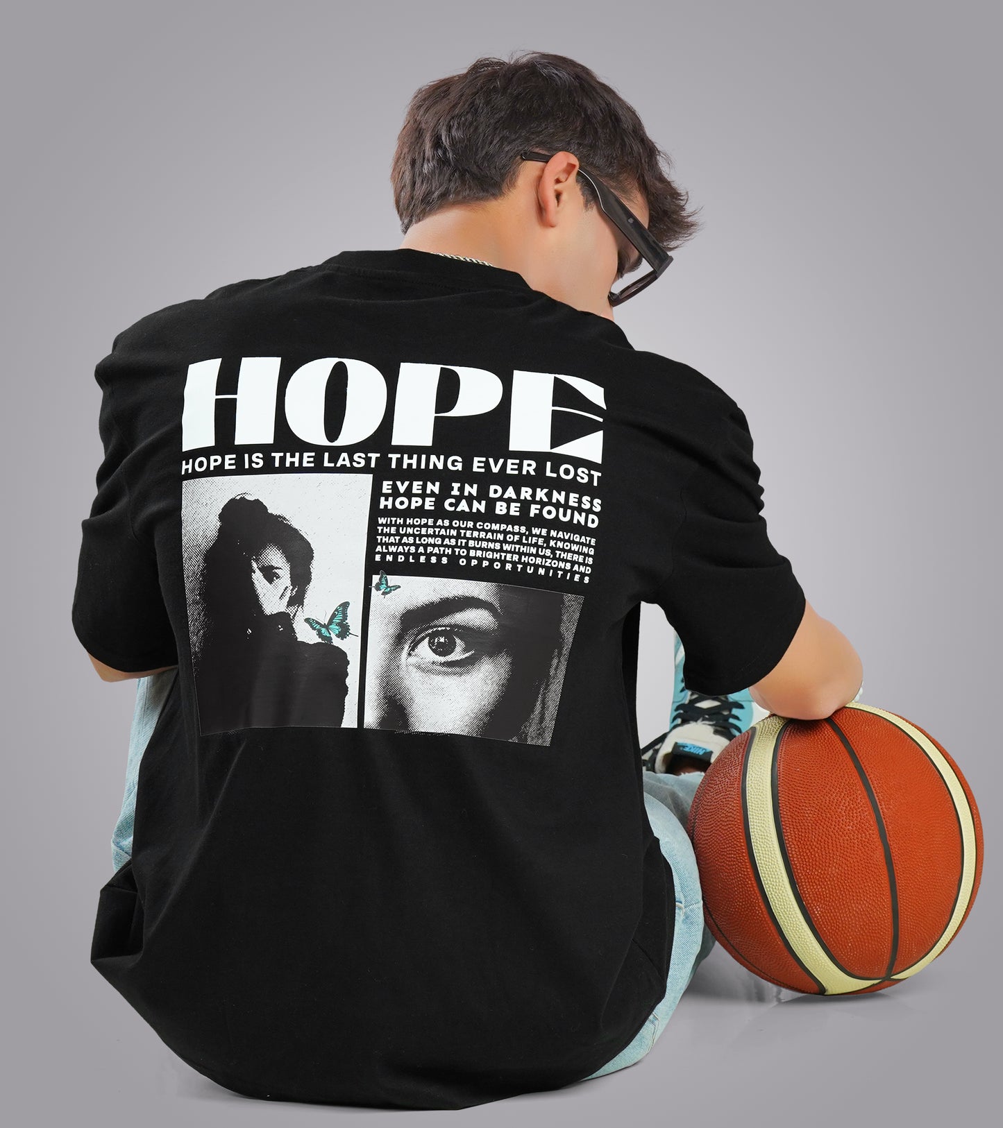 Hope Black Oversized Tee