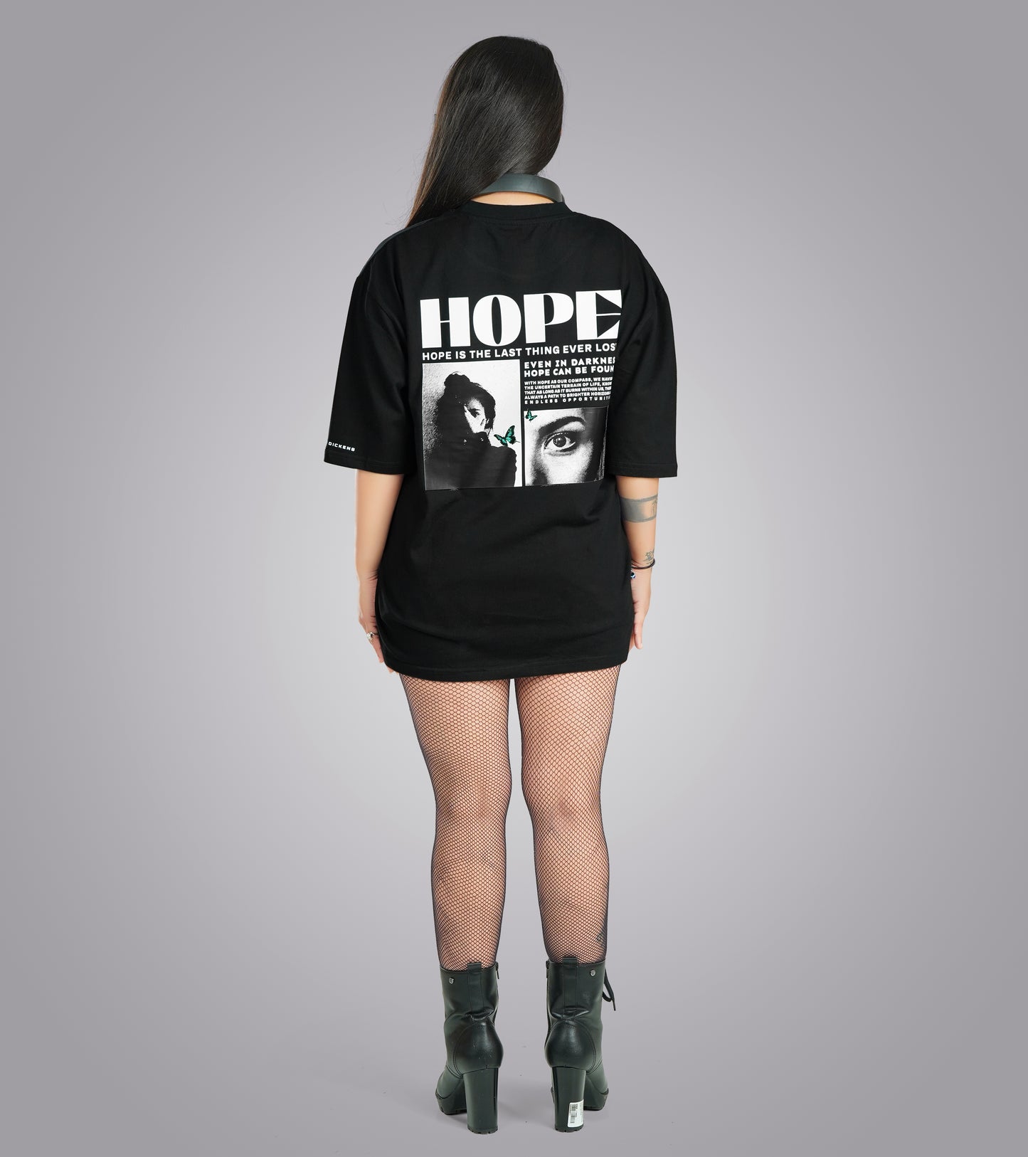 Hope Black Oversized Tee