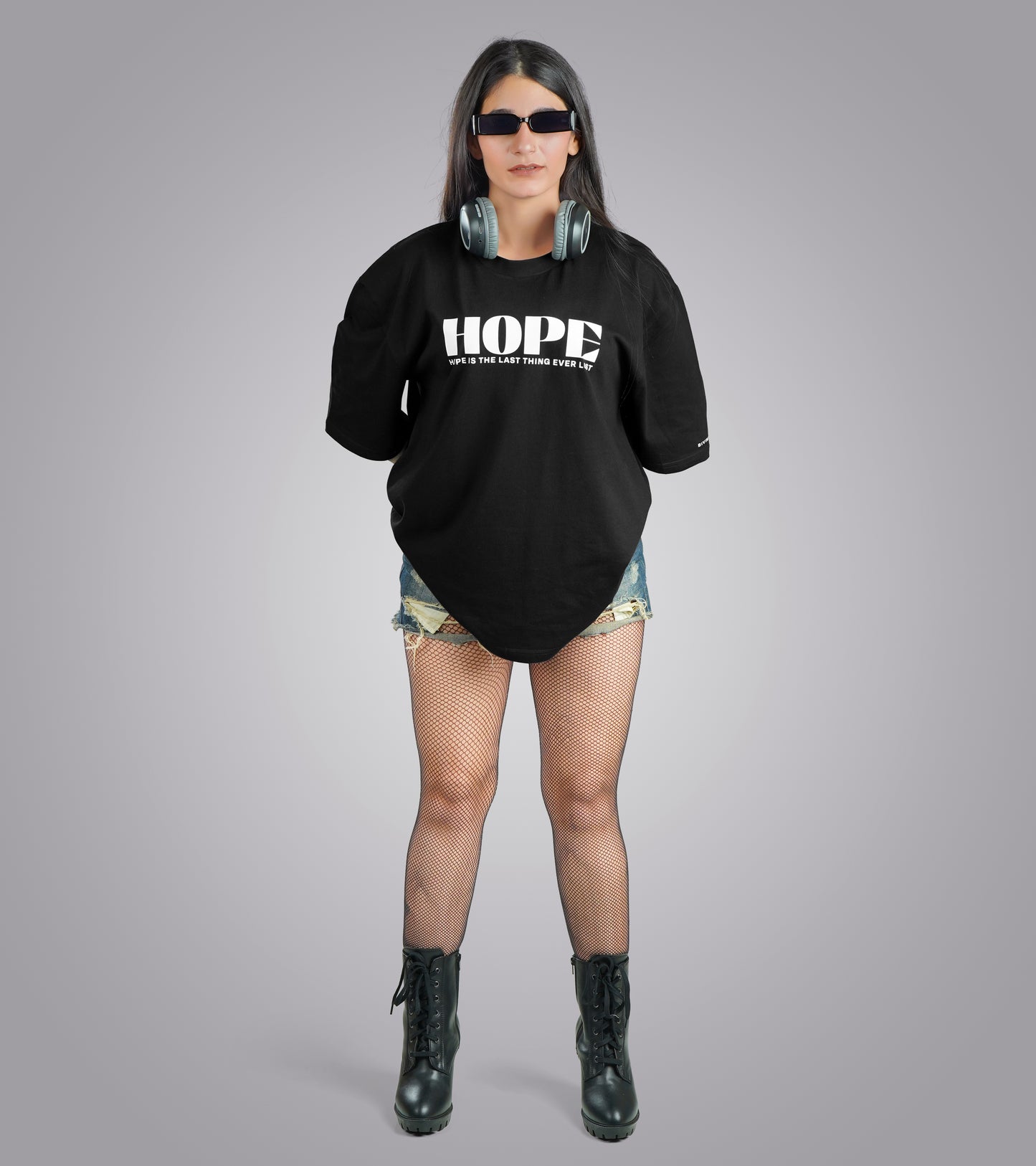 Hope Black Oversized Tee