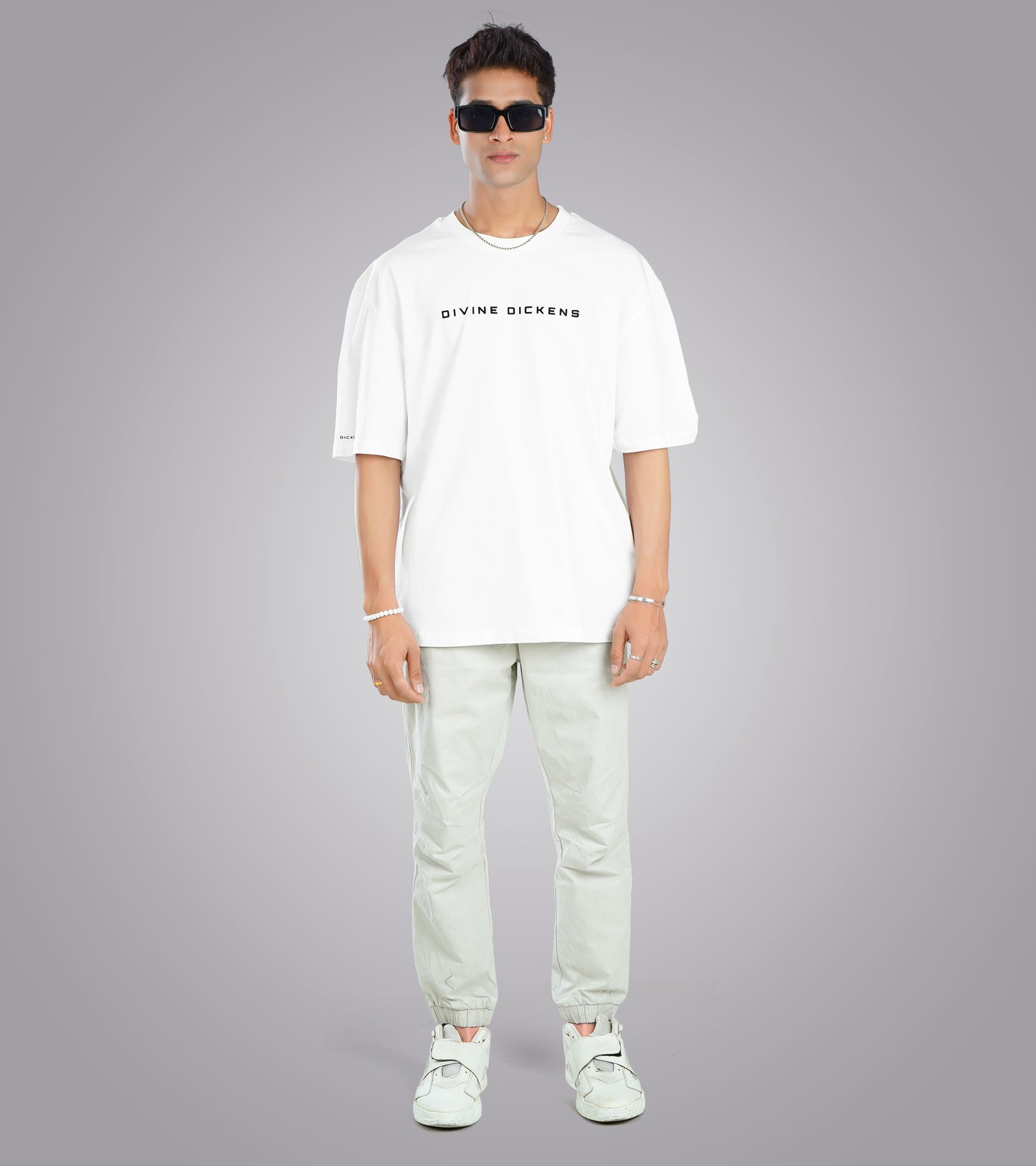 Divine dickens White Oversized Tee