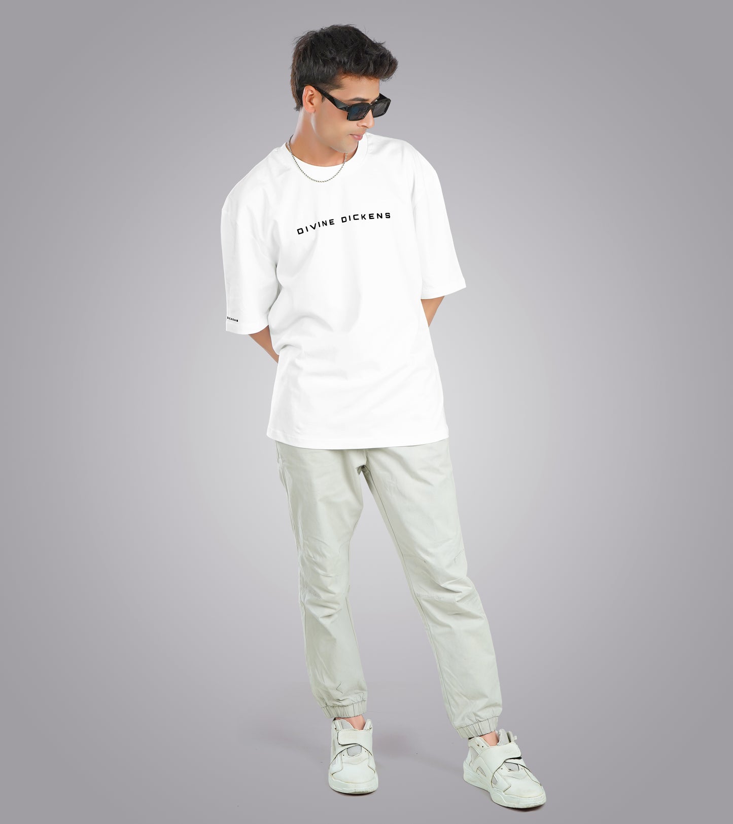 Divine dickens White Oversized Tee